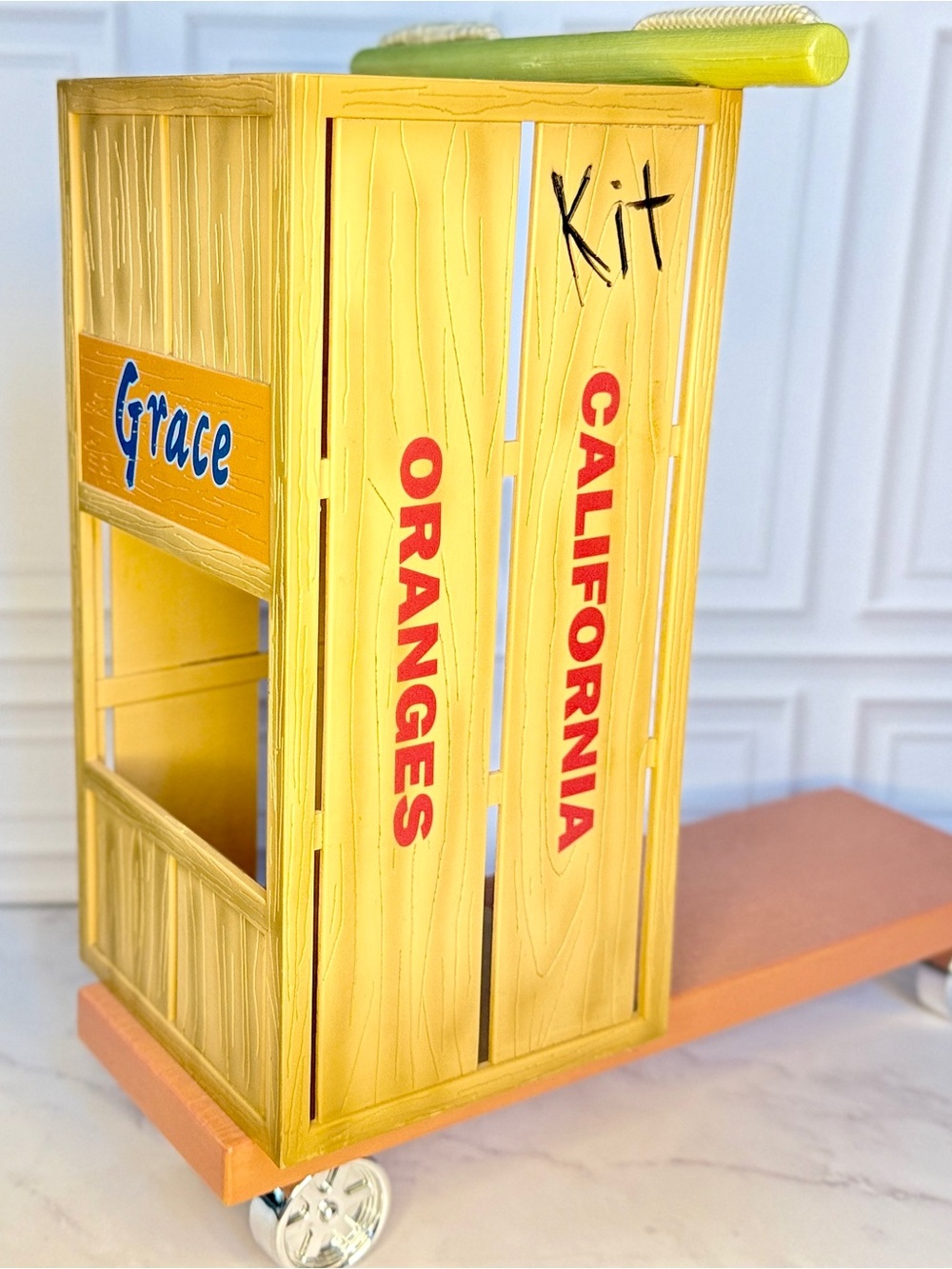 🍊 American Girl Kit’s California Oranges Crate Cart